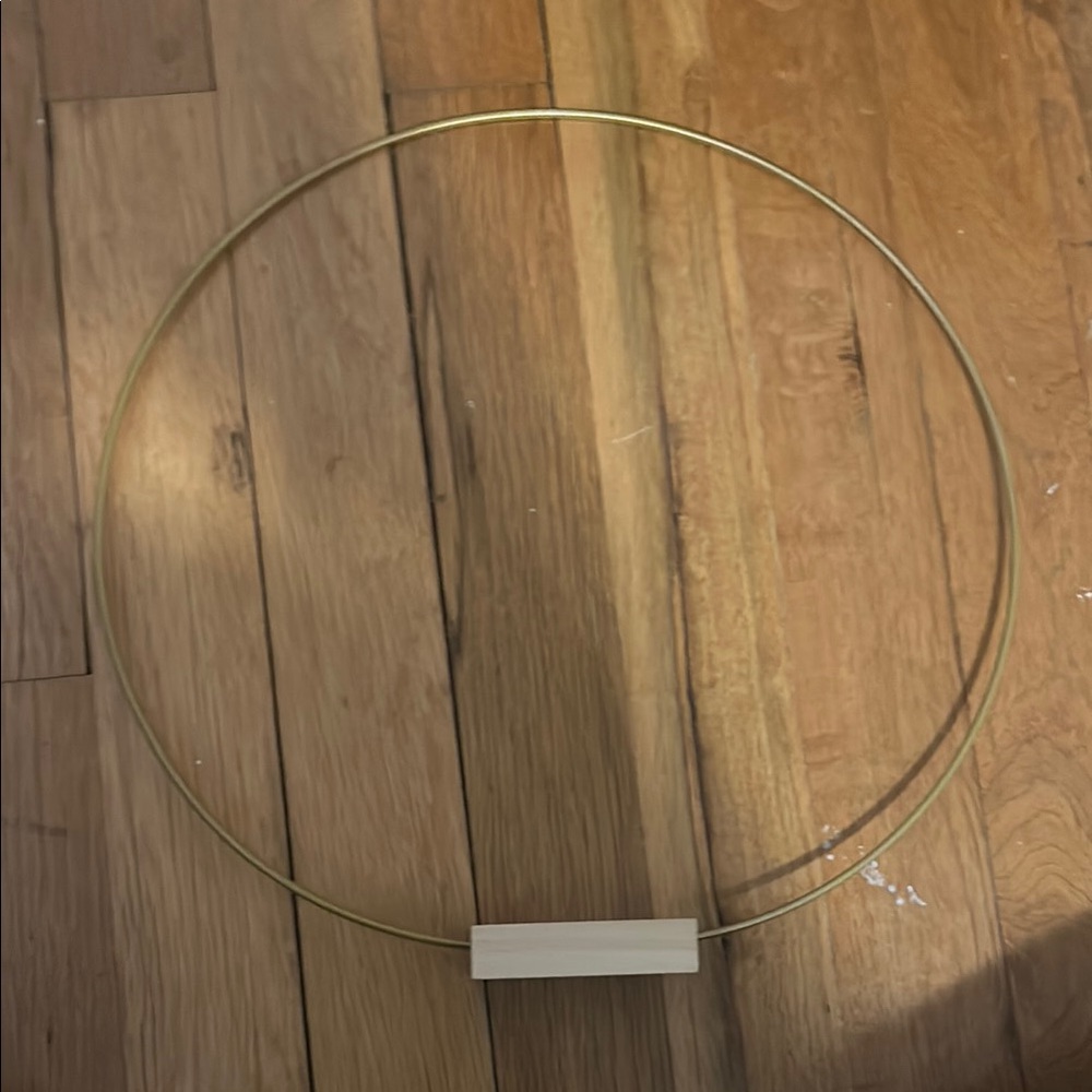 Gold Metal Hoop with Wooden Base